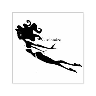 Blue Mermaid Swimmer Thunder_Cove  Zelfinktende Stempel