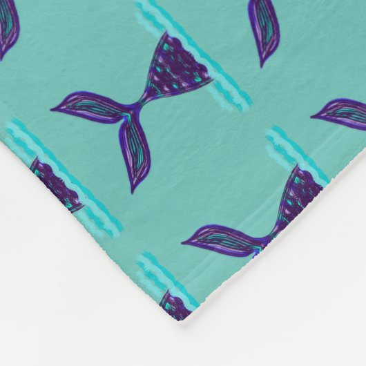 Blue Mermaid Tail Fleece Deken (Hoek)