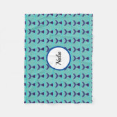 Blue Mermaid Tail Fleece Deken (Voorkant)