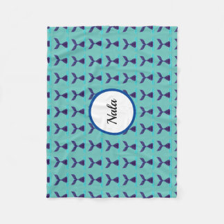 Blue Mermaid Tail Fleece Deken