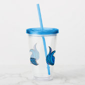 Blue Mermaid Tail op acryltumbler Acryl Drinkbeker (Links)
