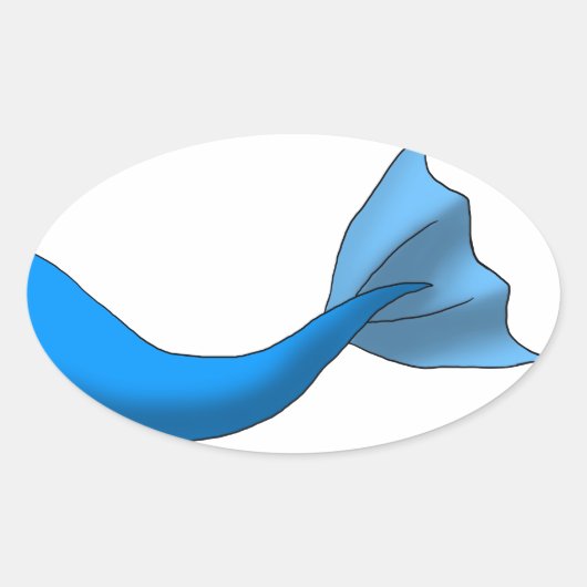 Blue Mermaid Tail Ovale Sticker (Voorkant)