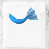 Blue Mermaid Tail Ovale Sticker (Tas)