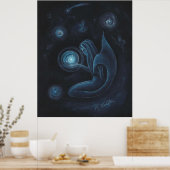 Blue Mermaid Universe Poster (Keuken)