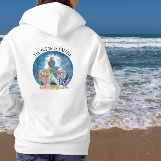 Blue Mermaid Waterverf Hoodie