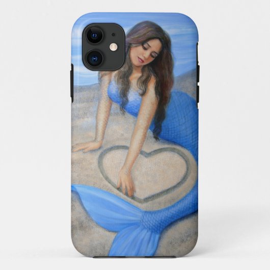 Blue Mermaid's Heart Fantasy Art iPhone 5 Hoesje (Achterkant)