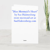 Blue Mermaid's Heart Fantasy Art wenskaart Kaart (Achterkant)