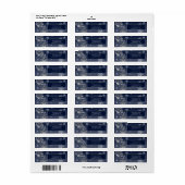 Blue Merry and Bright Snowflakes Kersttoespraak Etiket (Full Sheet)