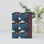 Blue Merry Christmas Briefkaart (Staand voorkant)