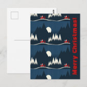 Blue Merry Christmas Briefkaart (Voorkant / Achterkant)