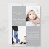 Blue Merry Christmas Familie Foto Vakantie Kaart (Achterkant)