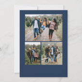 Blue Merry Christmas Kalligrafie Script 4 Foto Feestdagenkaart (Achterkant)