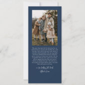 Blue Merry Christmas Kalligrafie Vijf Slanke Foto Feestdagenkaart (Achterkant)