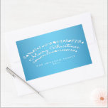 Blue Merry Christmas Rectangle Stickers<br><div class="desc">Vrolijk kerstblauw en witte rechthoek stickers met veranderlijke tekst</div>