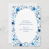Blue Merry Christmas Snowflake Sneeuwfoto Feestdagenkaart (Achterkant)