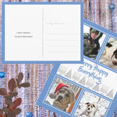 Blue Merry Happy 4 Foto Hanukkah Kerstmis Briefkaart