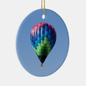 Blue Merry kerst Gooberfish Hot Air ballon Keramisch Ornament (Rechts)