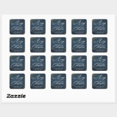 Blue Merry kerst legant script met Faux Gold Vierkante Sticker (Vel)