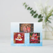 Blue Merry kerst - Persoonlijke foto Briefkaart (Staand voorkant)