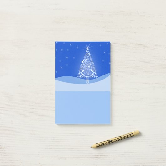 Blue Merry kerstboom Sterrennacht Post it Post-it® Notes (Op bureau)