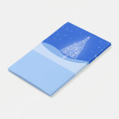 Blue Merry kerstboom Sterrennacht Post it Post-it® Notes (Schuin)