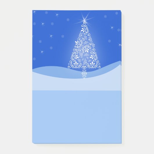 Blue Merry kerstboom Sterrennacht Post it Post-it® Notes (Voorkant)