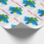 Blue Merry kerstcadeau Cadeaupapier (Hoek)