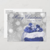 Blue Merry kerstfeestay Briefkaart (Voorkant / Achterkant)