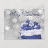 Blue Merry kerstfeestay Briefkaart (Voorkant)