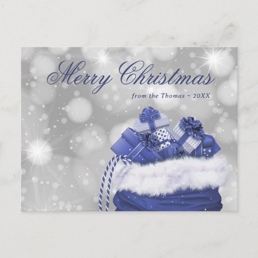 Blue Merry kerstfeestay Briefkaart (Voorkant)