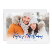 Blue Merry Kerstmis overlay Holiday Foto