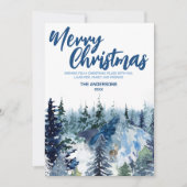 Blue Merry kerststresbos Moderne vakantie Feestdagenkaart (Voorkant)