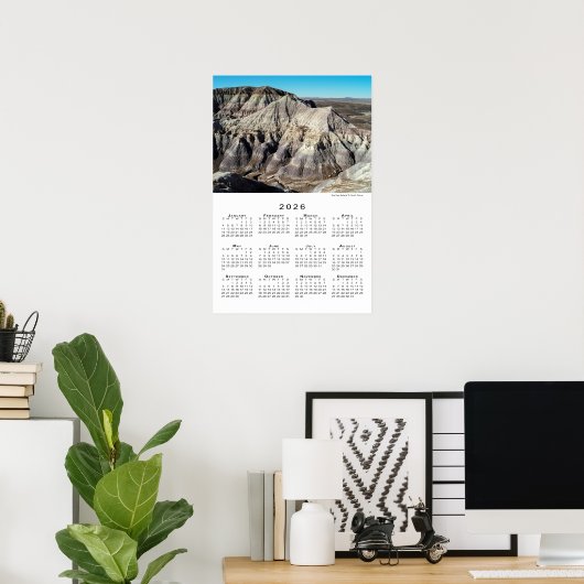 Blue Mesa Badlands Woestijn Bergen 2026 Agenda Poster (Thuiskantoor)
