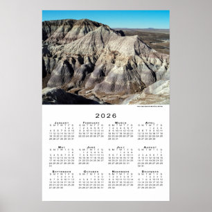 Blue Mesa Badlands Woestijn Bergen 2026 Agenda Poster