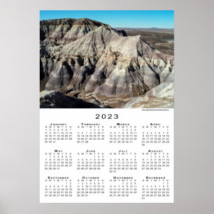 Blue Mesa Badlands woestijngebergte 2023 kalender Poster