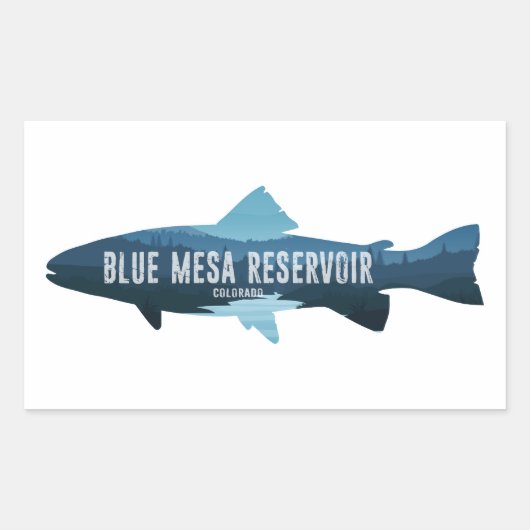 Blue Mesa Reservoir Colorado Fish Rechthoekige Sticker (Voorkant)