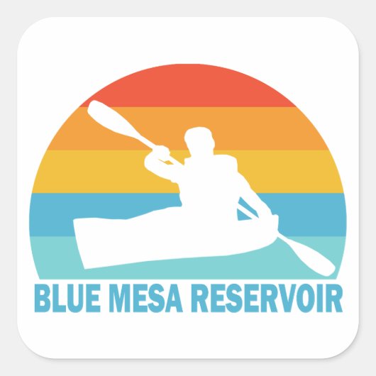 Blue Mesa Reservoir Colorado Kayak Vierkante Sticker (Voorkant)