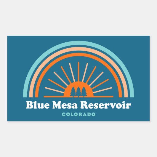 Blue Mesa Reservoir Colorado Rainbow Rechthoekige Sticker (Voorkant)