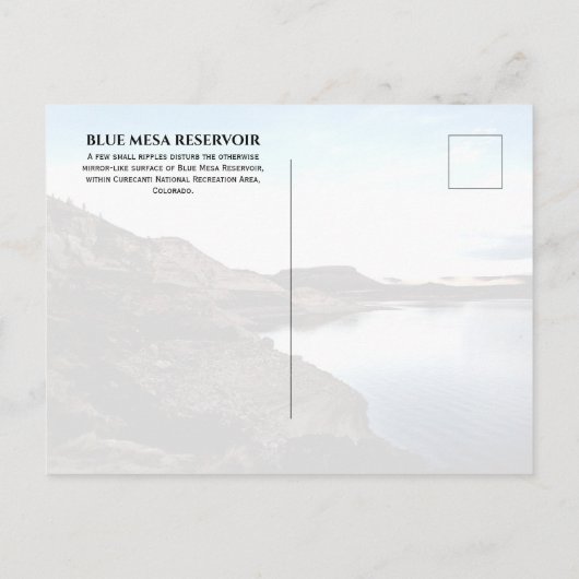 Blue Mesa Reservoir, Curecanti NRA, Gunnison River Briefkaart (Achterkant)