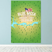 Blue Mesa Reservoir, Gunnison, Gunnison County Map Canvas Afdruk (Insitu (Houten vloer))