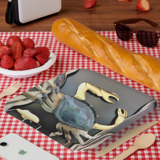 Blue Metal Art Crab Papieren Bordje (Picknick)