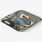 Blue Metal Art Crab Papieren Bordje (Gebogen)