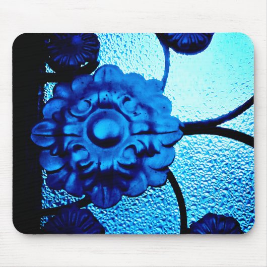 Blue Metal Flower Muismat (Voorkant)