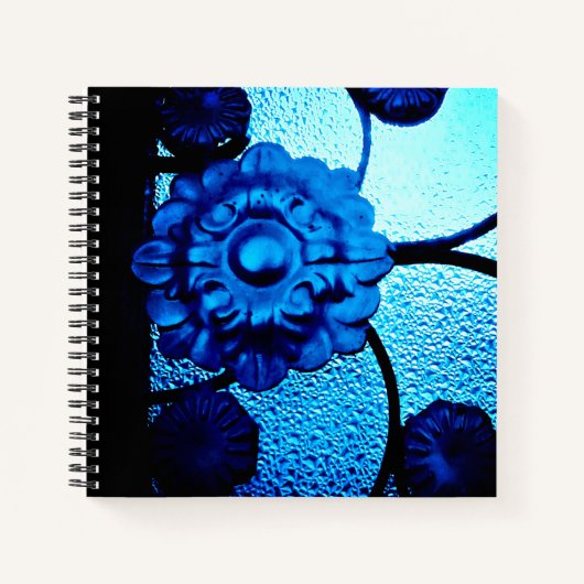Blue Metal Flower Notitieboek (Voorkant)