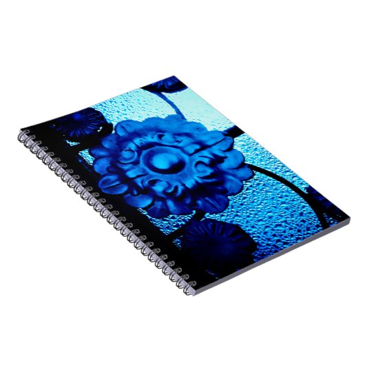 Blue Metal Flower Notitieboek (Rechterzijde)