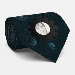 Blue Metal Gears Photo Stropdas