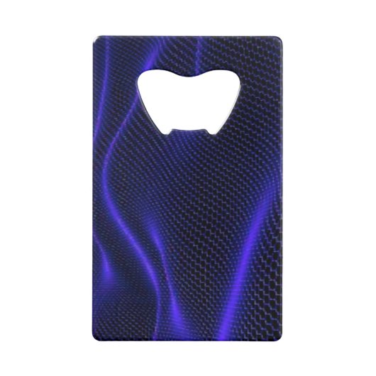 Blue Metal Mesh look Bottle Opener Creditkaart Flessenopener (Voorkant)