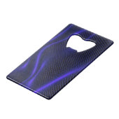 Blue Metal Mesh look Bottle Opener Creditkaart Flessenopener (Achterkant Gekanteld)