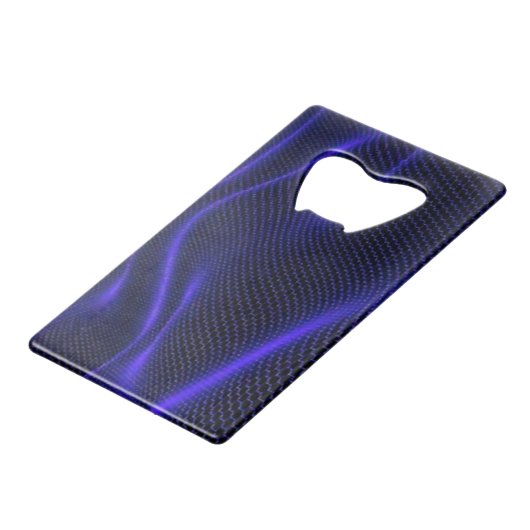 Blue Metal Mesh look Bottle Opener Creditkaart Flessenopener (Achterkant Gekanteld)