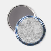 Blue Metal Photo Lijst Magneet (Voorkant / Achterkant)